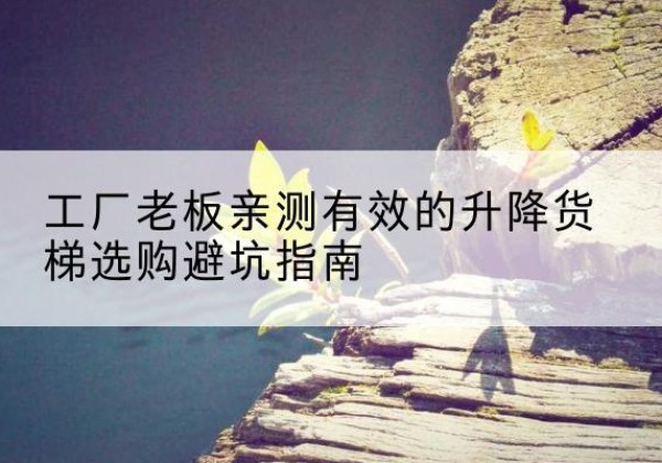 东宝升降货梯怎么选-工厂老板亲测有效的升降货梯选购避坑指南